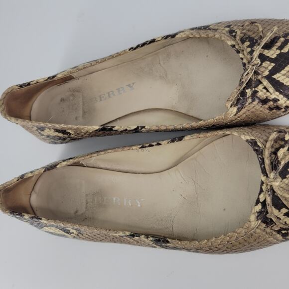 Burberry Snake Print Bow Ballerina Flats 8.5 - Picture 8 of 11